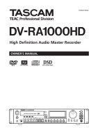 Tascam DV-RA-1000HD - Owners Manual